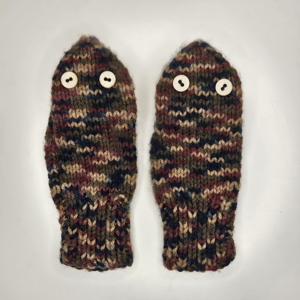 5/$25 Handmade Knit Mittens Cozy Cottagecore Wool Blend Button Detail Gloves